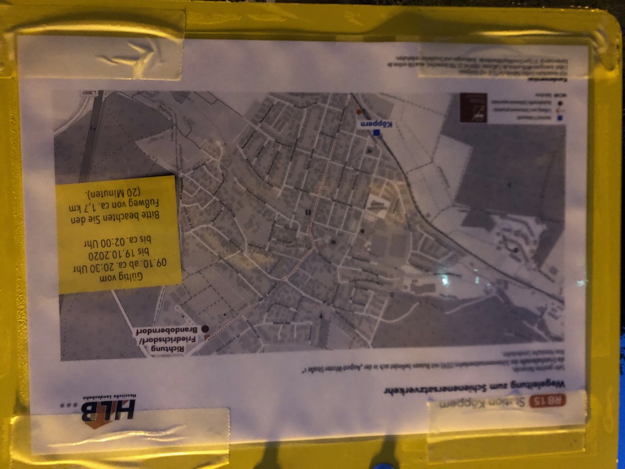 Fahrplan Schienenersatzverkehr
